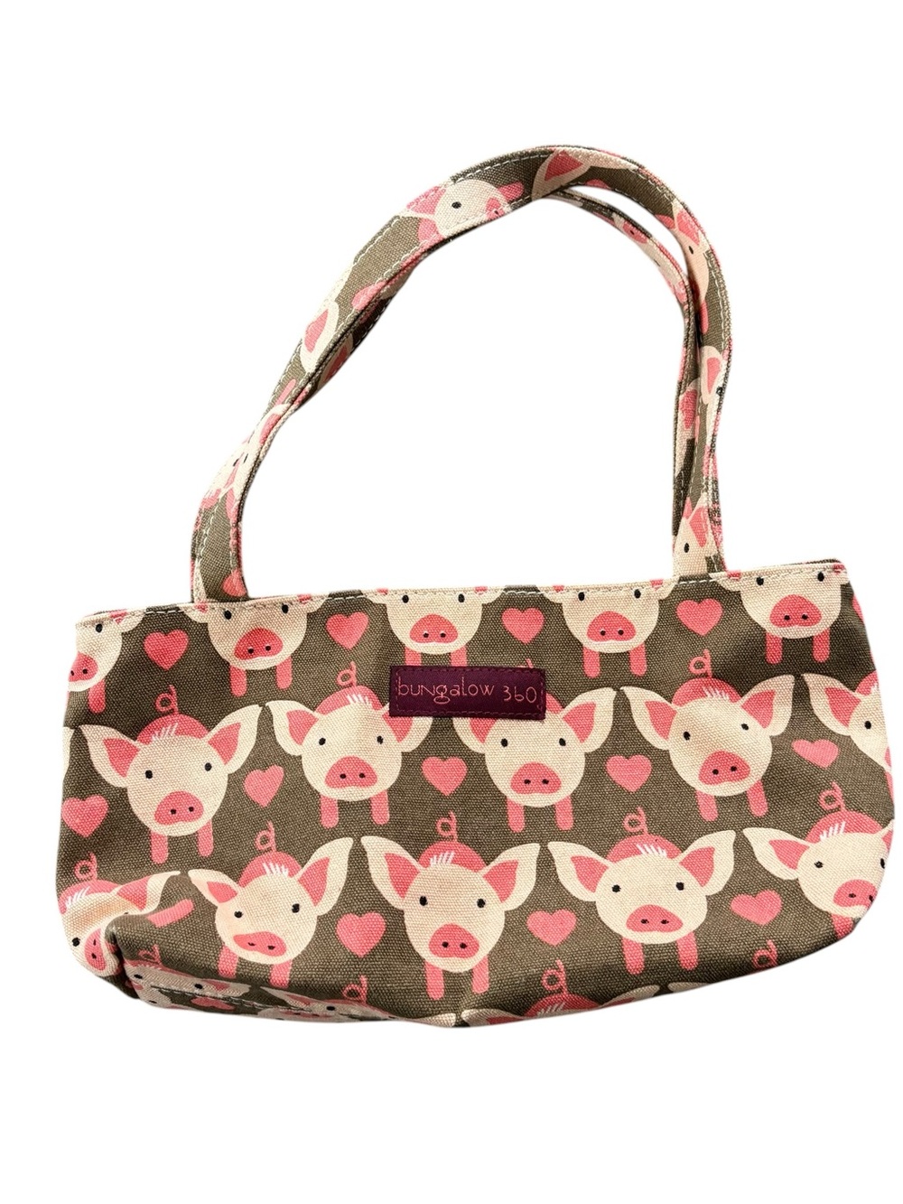 bungalow 360 Pink & Cream Piglet Pattern Kids Bag